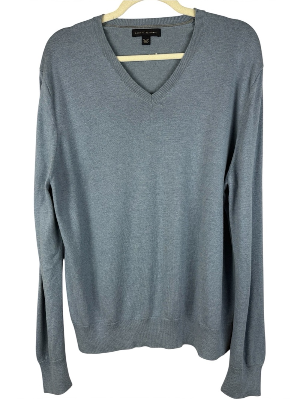 Banana Republic Silk Cashmere Blend V-Neck Sweater Dusty Blue Men’s XL